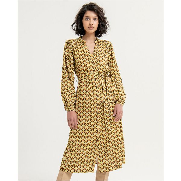 Vestido midi cuello mao1