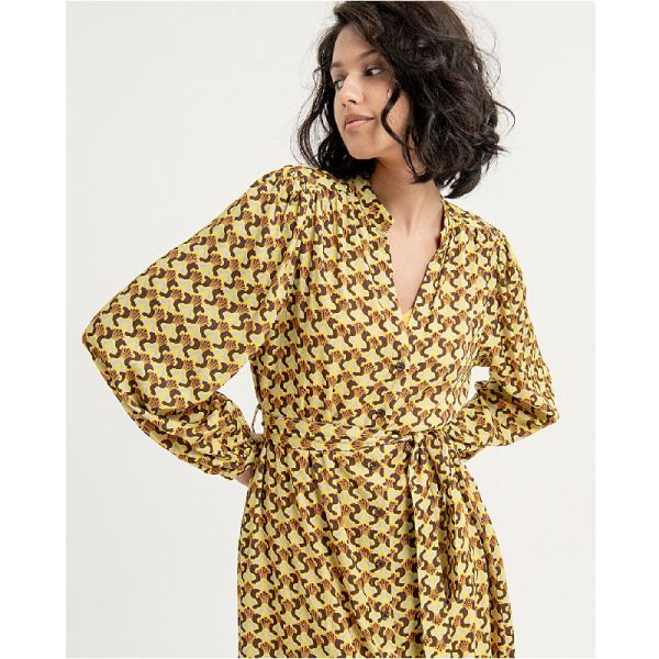 Vestido midi cuello mao2