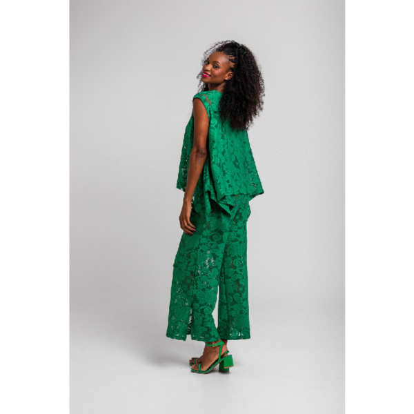 Pantalón Fluido Encaje Verde Limoncello3