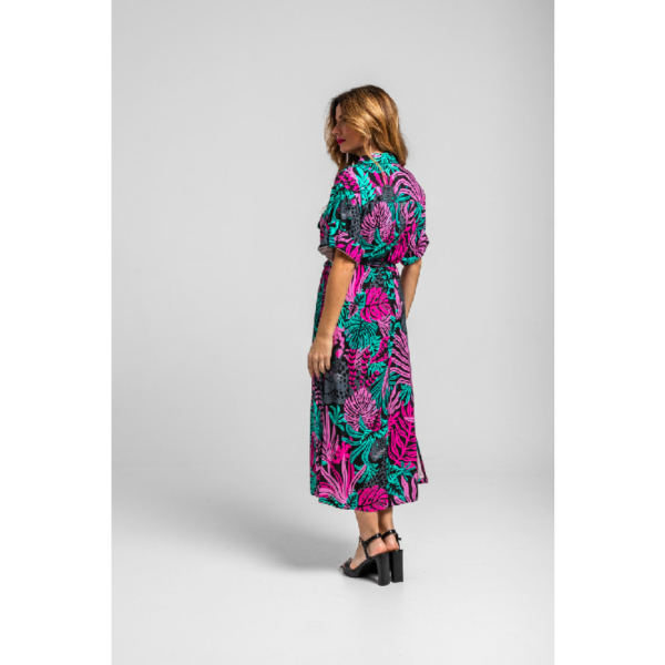 Vestido Camisero Hojas y Panteras Nocturna6
