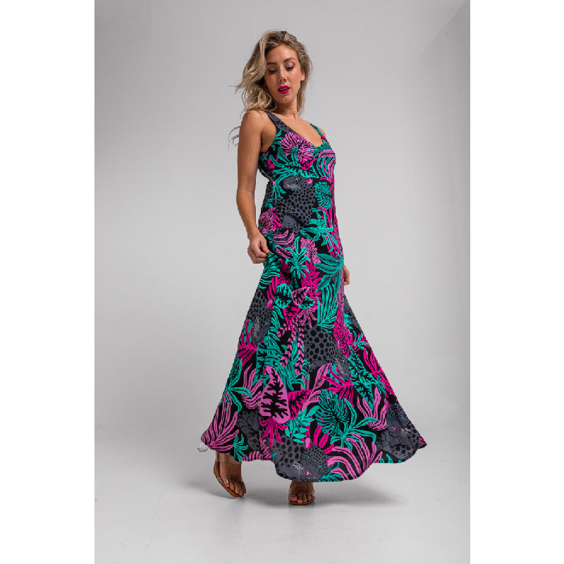 Vestido Midi Hojas y Panteras5